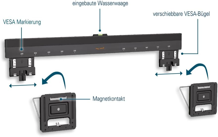 My Wall HE7-1L TV-Wandhalterung Integrierte Wasserwaage 94,0 cm (37 Zoll) - 203,2 cm (80 Zoll), Star