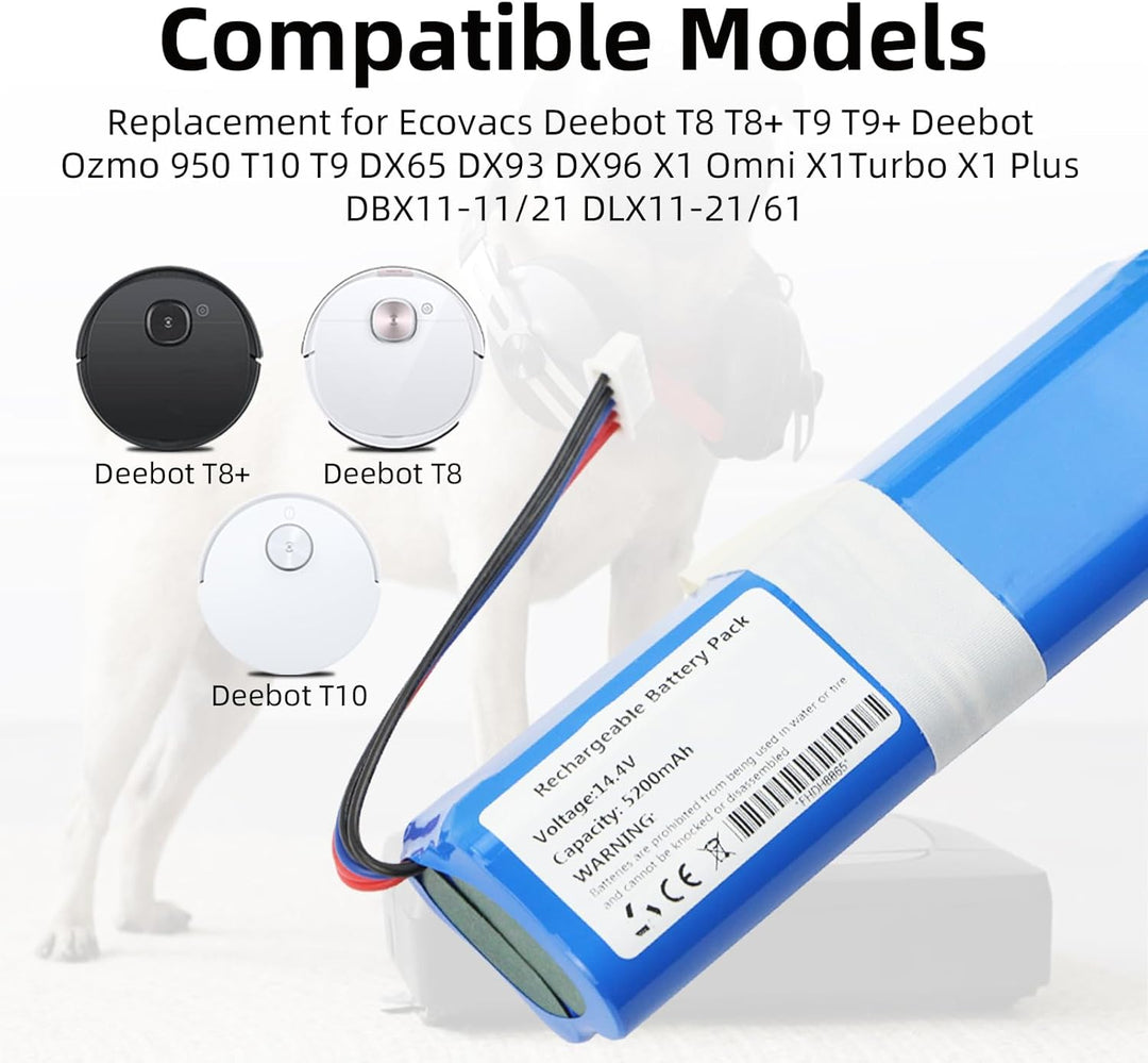 5200mAh S10-LI-144-5200 Staubsauger Akku für Ecovacs Deebot T5 T8 T8+ T8 Aivi T9 T9+ Ozmo 950 T9 T10