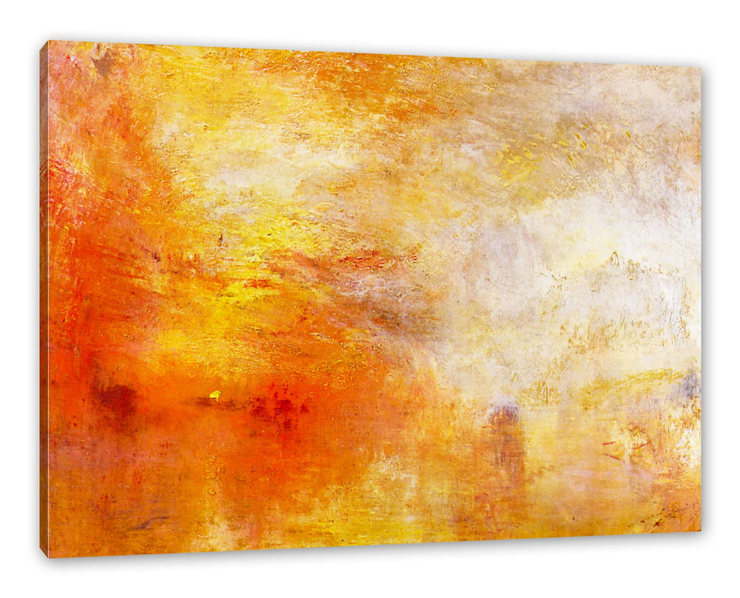 William Turner - Sun Setting over a Lake als Leinwandbild / Grösse: 100x70 cm / Wandbild / Kunstdruc