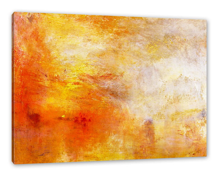William Turner - Sun Setting over a Lake als Leinwandbild / Grösse: 100x70 cm / Wandbild / Kunstdruc