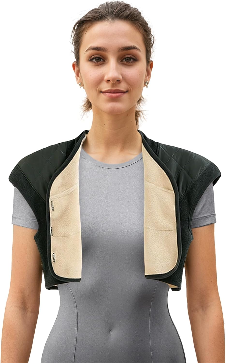 Schulterumhang Doppelseitiger Plüsch Warmer Weste-Schal Waschbarer Nacken-Wärmeauflage Alte Leute Sc