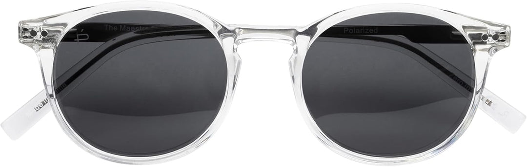 PRIVÉ REVAUX Unisex Maestro Mx/S Sunglasses 42 900/M9 Crystal, 42 (XS) 900/M9 Crystal