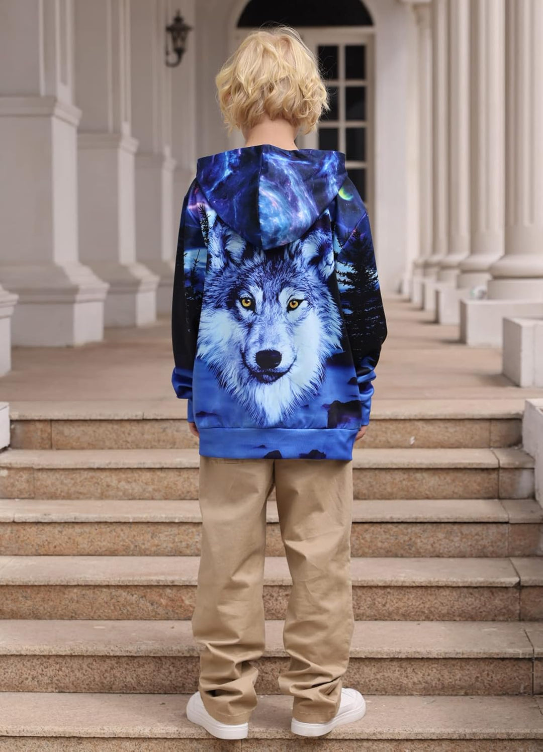 Fanient Pullover Jungen Mädchen 3D Print Fleece Hoodie Kinder Hooded Sweatshirt with Kangaroo Pocket