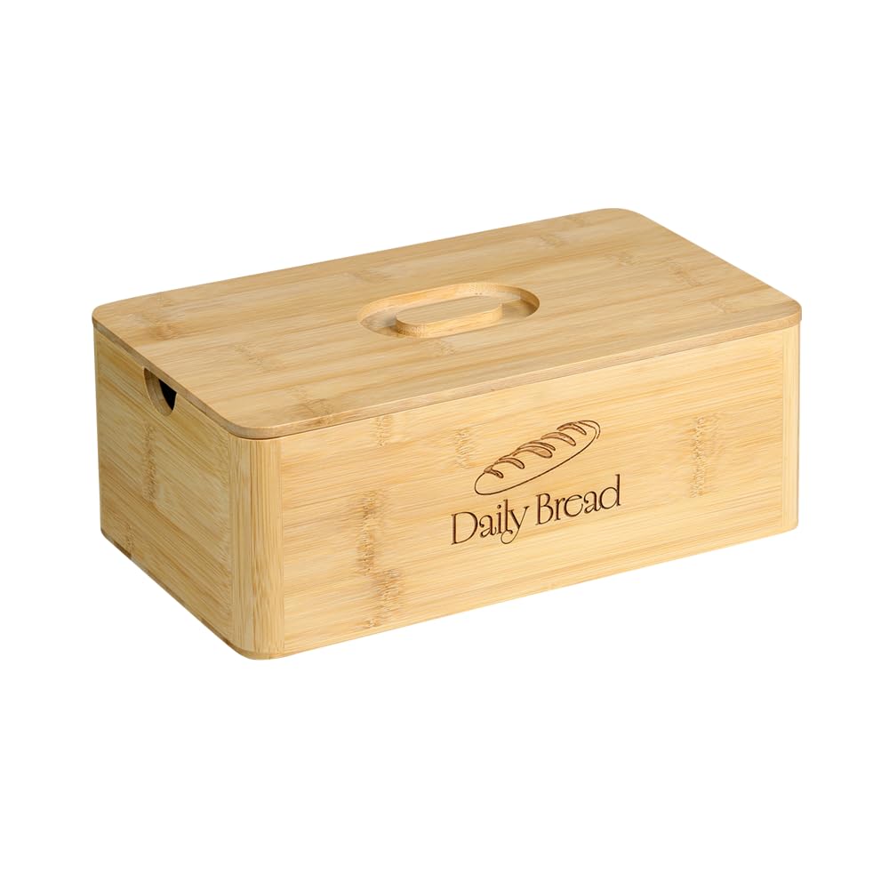 KESPER | Brotkasten mit Schneidebrett, Material: FSC®-zertifizierter Bambus, Masse: B: 32 x H: 12,5