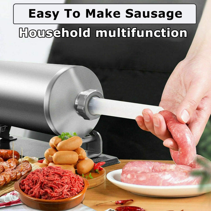 MASTER FENG Wurstfüller, Horizontale Küche Aluminium Wurstfüllmaschine mit Saugfuss Verpackt 8 Gröss