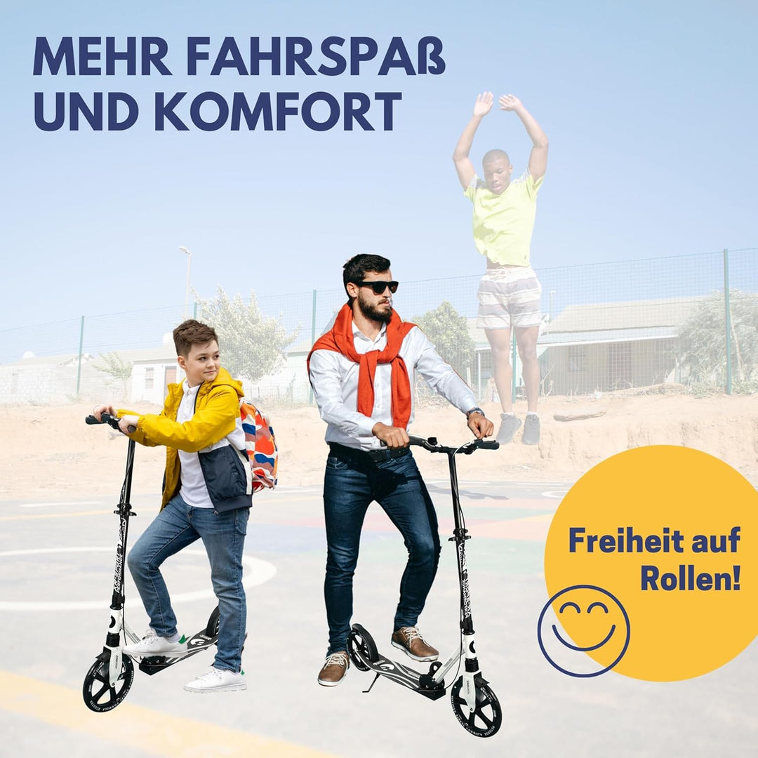 Best Sporting Scooter Erwachsene und Kinder I klappbarer Roller mit Ständer, Handbremse, Klingel und