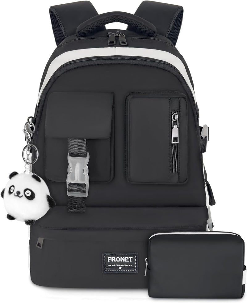 FRONET Schulrucksack Mädchen Teenager Rucksack Tagesrucksack Damen 16 Zoll Laptop-Rucksäcke Wasserdi