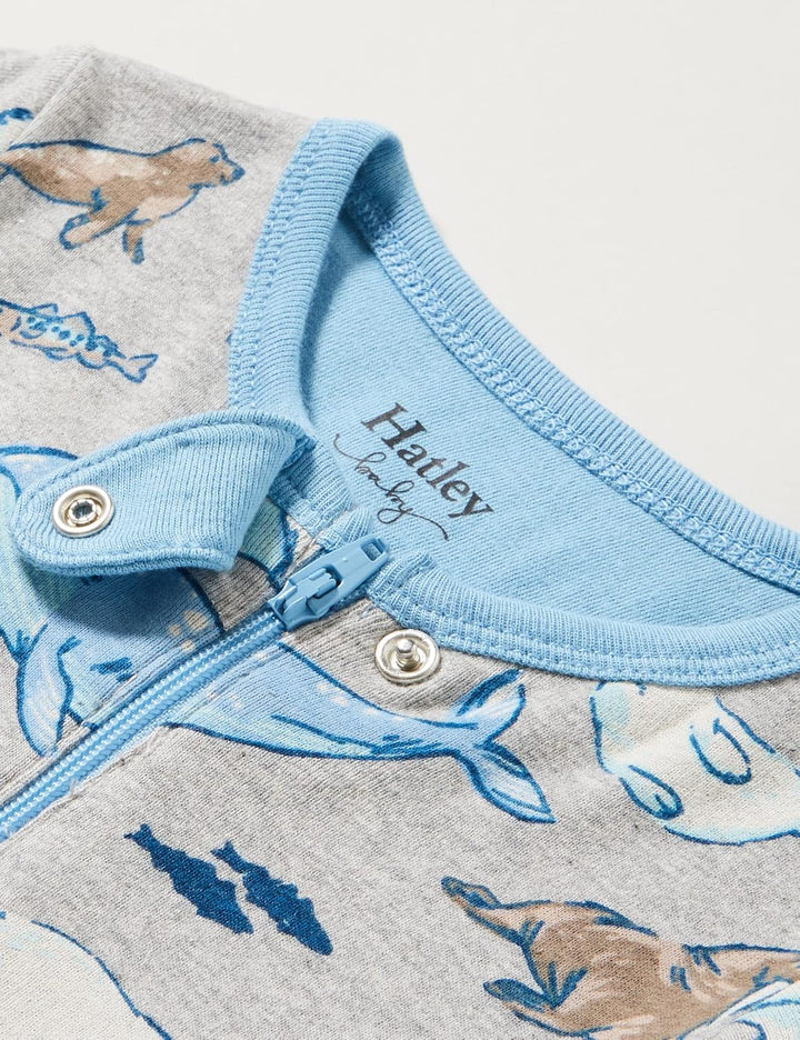 Hatley Baby-Jungen Organic Cotton Footed Sleepsuit Schlafstrampler, Arctic Animals