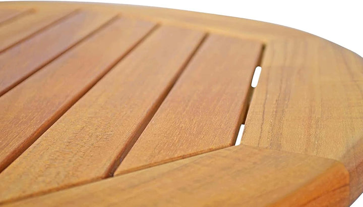 Kai Wiechmann Teak Klapptisch rund 70 cm wetterfest Premium für Balkon Terrasse Garten, 70 cm