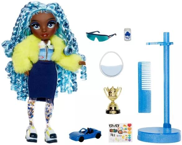 Rainbow High Sparkle and Shine - Marina (Blau) - 28 cm Modepuppe mit flüssigem Glitter in den Beinen