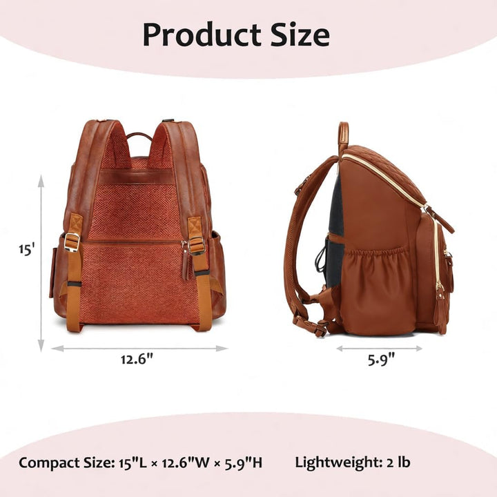 LORADI Large Capacity Diaper Bag Backpack with Storller Clips, Water-Resistant Travel Backpack with
