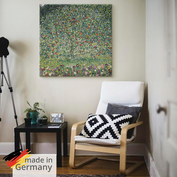 ARTland Leinwandbild Wandbild Bild auf Leinwand 70x70 cm Wanddeko Natur Pflanzen Baum Blumen Apfelba