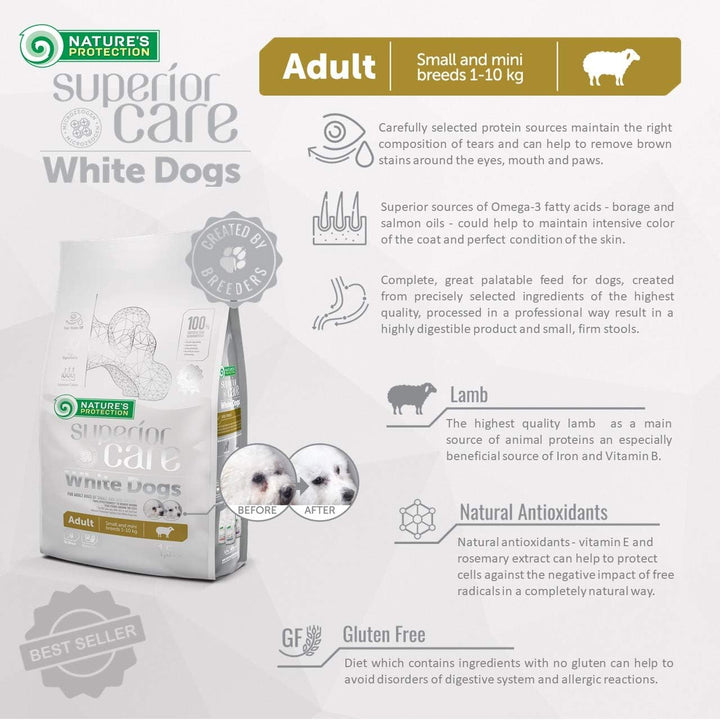 Nature's Protection Superior Care White Dog Small Breed Adult Feed, 1er Pack (1 x 10 kg)