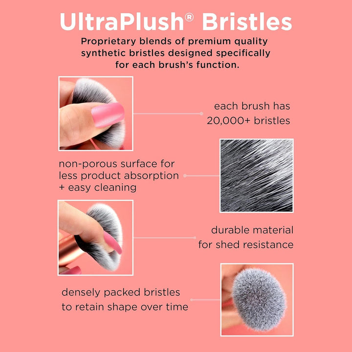 Real Techniques Extra grosser Puderpinsel, grosser Make-up-Pinsel für Puder, flauschiger Kopf für Al