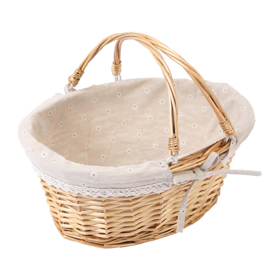 Kisangel Romantischer Blumenkorb für Die Hochzeit Weidenkorb mit Griff für Zuhause Hochzeit Party De