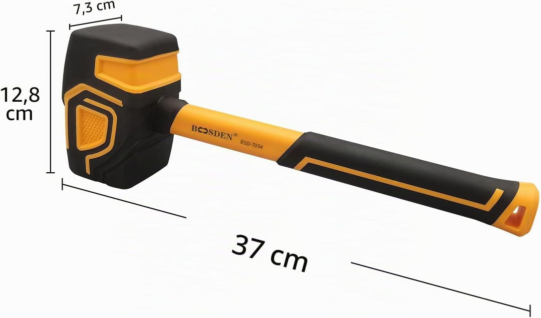BOOSDEN Gummihammer,1020g, Gummihammer Camping, Gummihammer Gross, Hammer mit Haken Ergonomischem Gr