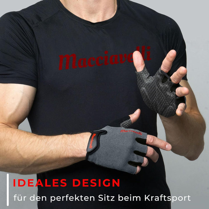 MACCIAVELLI® Fitness Handschuhe Damen Herren - Trainingshandschuhe für Kraftsport, Krafttraining, Bo