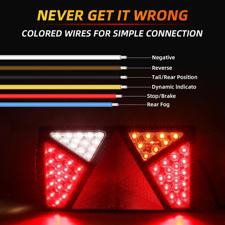 Qiping 2 x Robustes LED Rücklichter 12V 24V Wasserdicht Rückleuchten Heckleuchten mit E-geprüft - mi