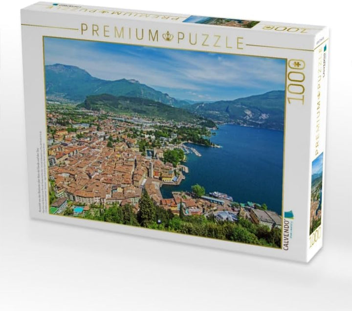CALVENDO Puzzle Aussicht von der Bastione über Riva del Garda und den See 1000 Teile Lege-Grösse 64