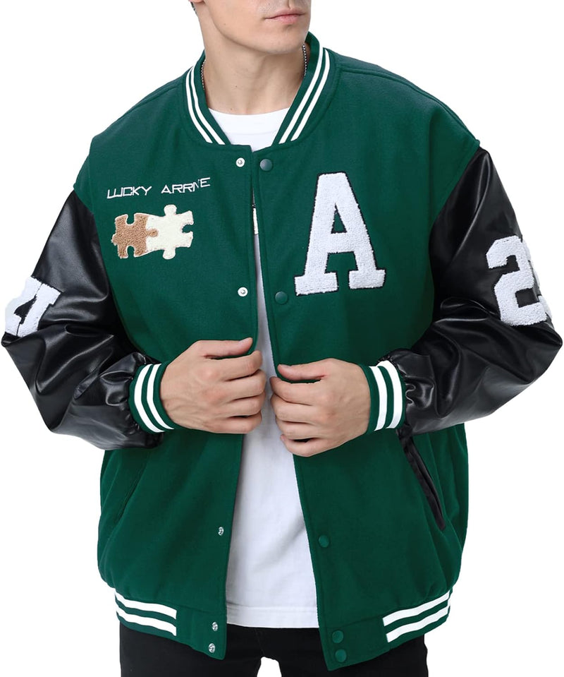 Eocicvvi Herren College Jacke Übergangsjacke Damen Freizeit Jacke Harajuku Stil Sportjacke Streetwea