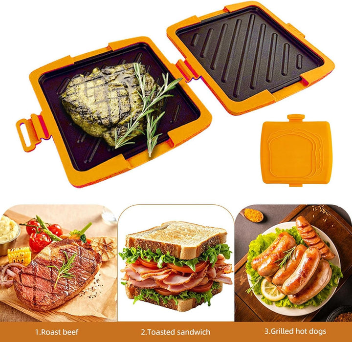Sandwichpresse für die Mikrowelle – Silikon-Antihaft-Toast-Maker, hitzebeständiger Käse-Toaster, Sna