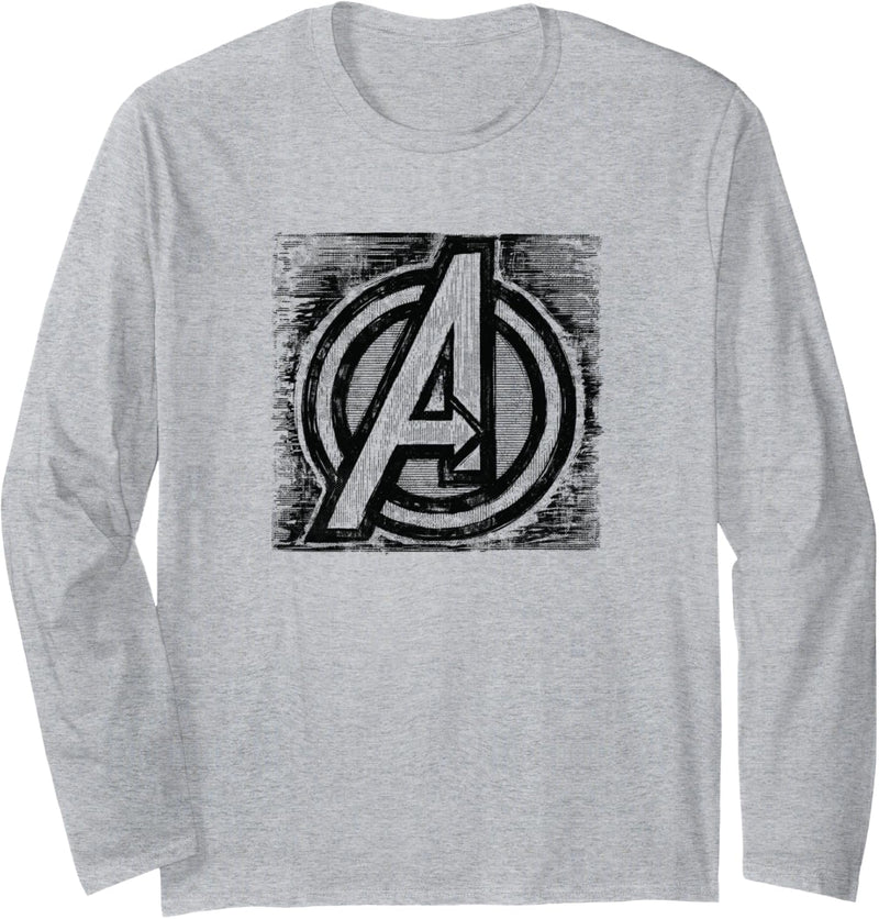 Marvel Avengers Logo Sketch Langarmshirt