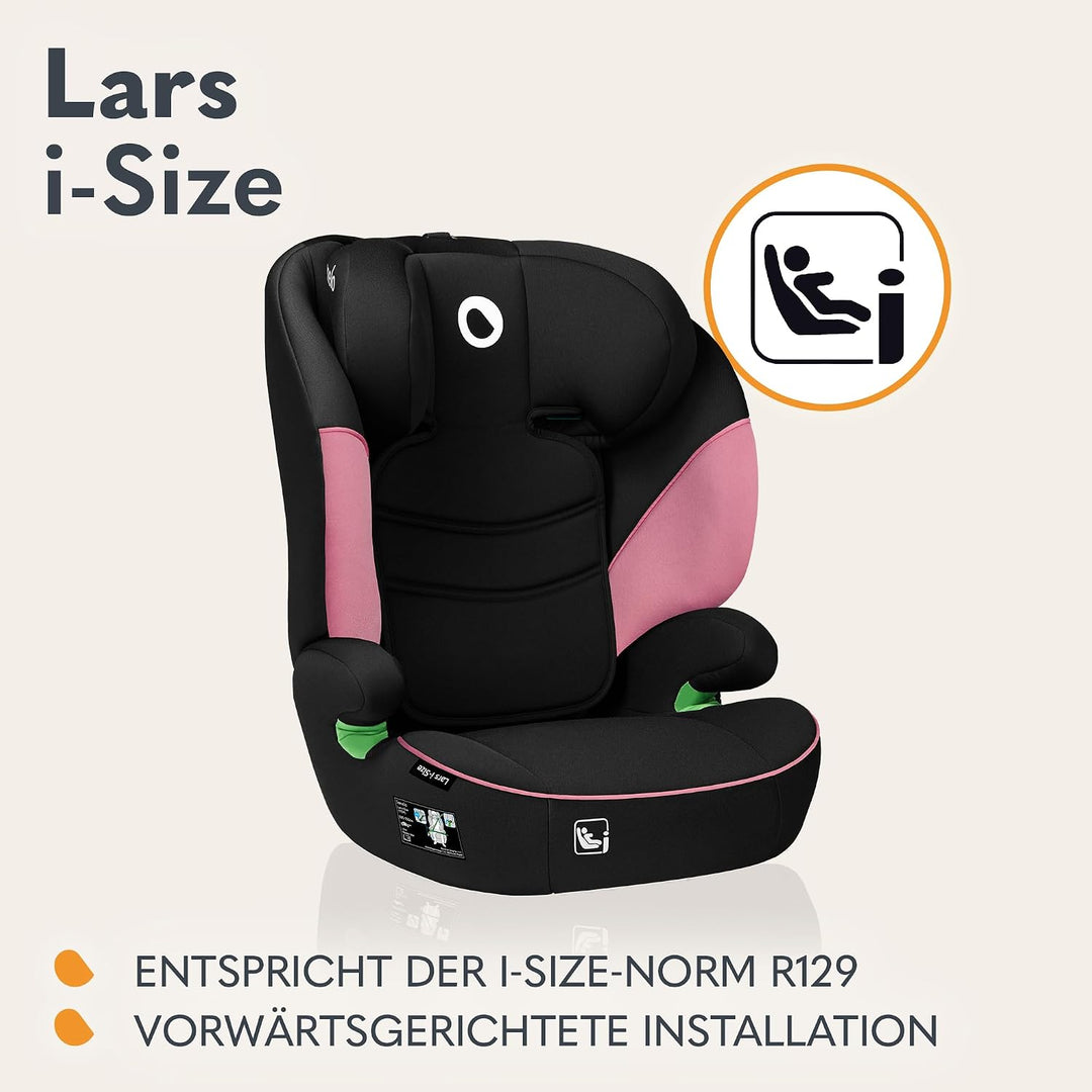LIONELO LARS i-Size Kinderautositz 100–150 cm, Gruppe 2 3, Seitenschutz 10 Grad, Kopfstützenverstell
