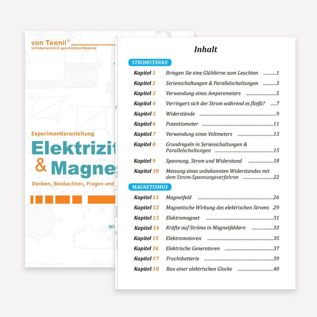 Teenii Elektrizität und Magnetismus Experimentierkasten für Kinder, STEM Wissenschaftsset mit Stromk