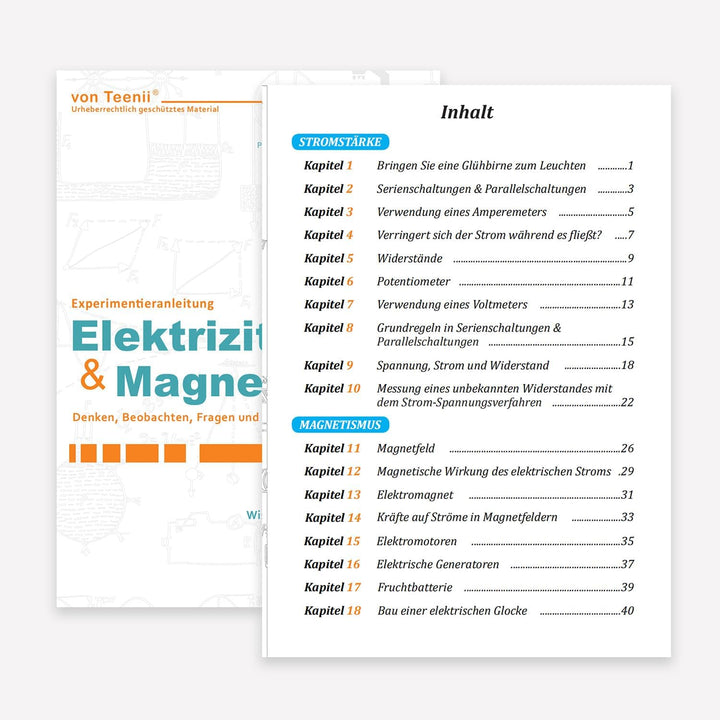 Teenii Elektrizität und Magnetismus Experimentierkasten für Kinder, STEM Wissenschaftsset mit Stromk