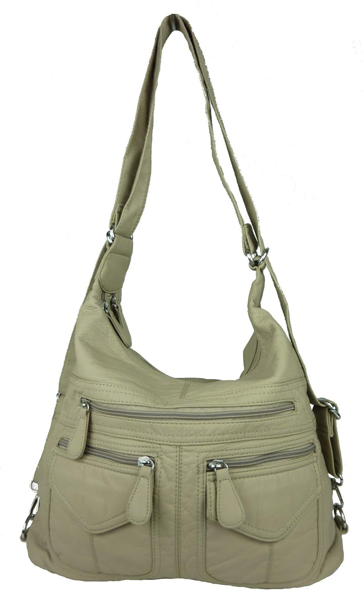 kennydoo Rucksacktasche I 2in1 Damen Rucksack und Handtasche in Einem I Schultertasche einfarbig uni