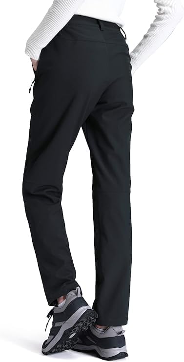 Ambayz Softshellhose Damen Wasserdicht Winddicht Fleece Gefüttert Outdoor Wandern Skihose Isolierend