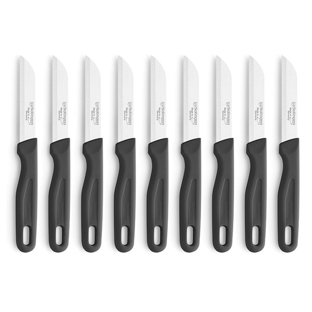 Kuppels Küchenmesser-Set 9-tlg. schwarz, scharfe Klingen aus 420HC-Stahl | Gemüsemesser, Schälmesser