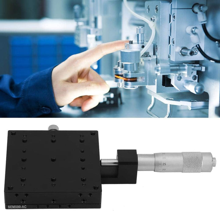Keenso SEMX80-AC Mikrometer Manuelle Präzision Lineartisch Verschiebung Trimmen Lagerschiebetisch X-