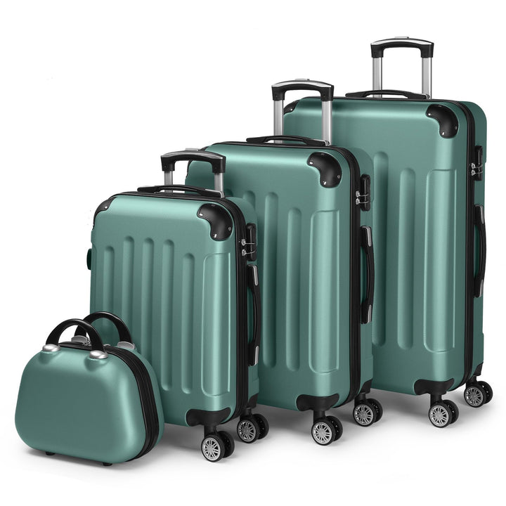 LALAHO Kofferset Koffer Set 4 teilig Hartschale (Türkis) | Handgepäck koffer aus ABS, Reisekoffer mi