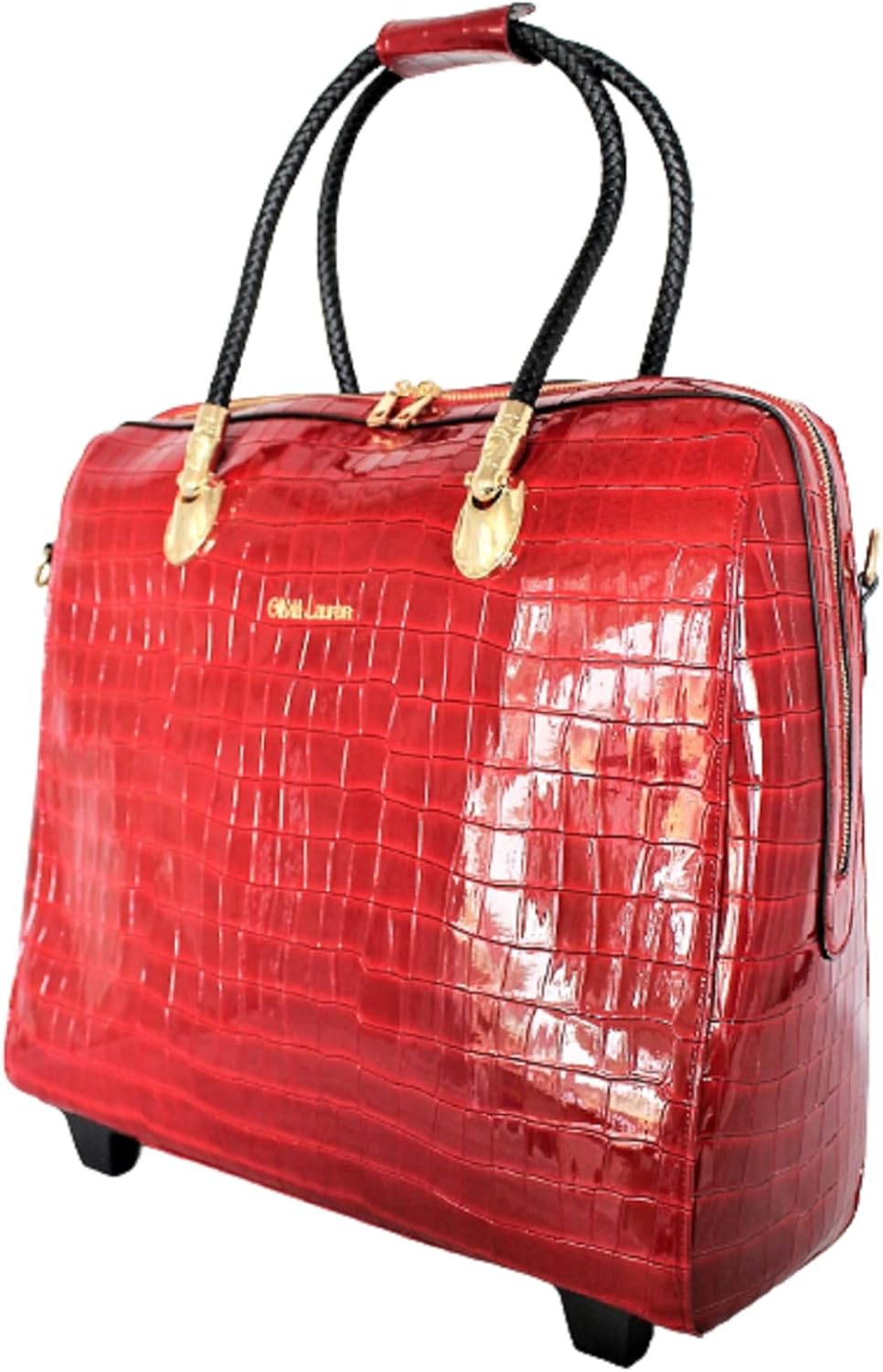 Leichte Damen Aktentrolley Laptop Tasche im Design Rot