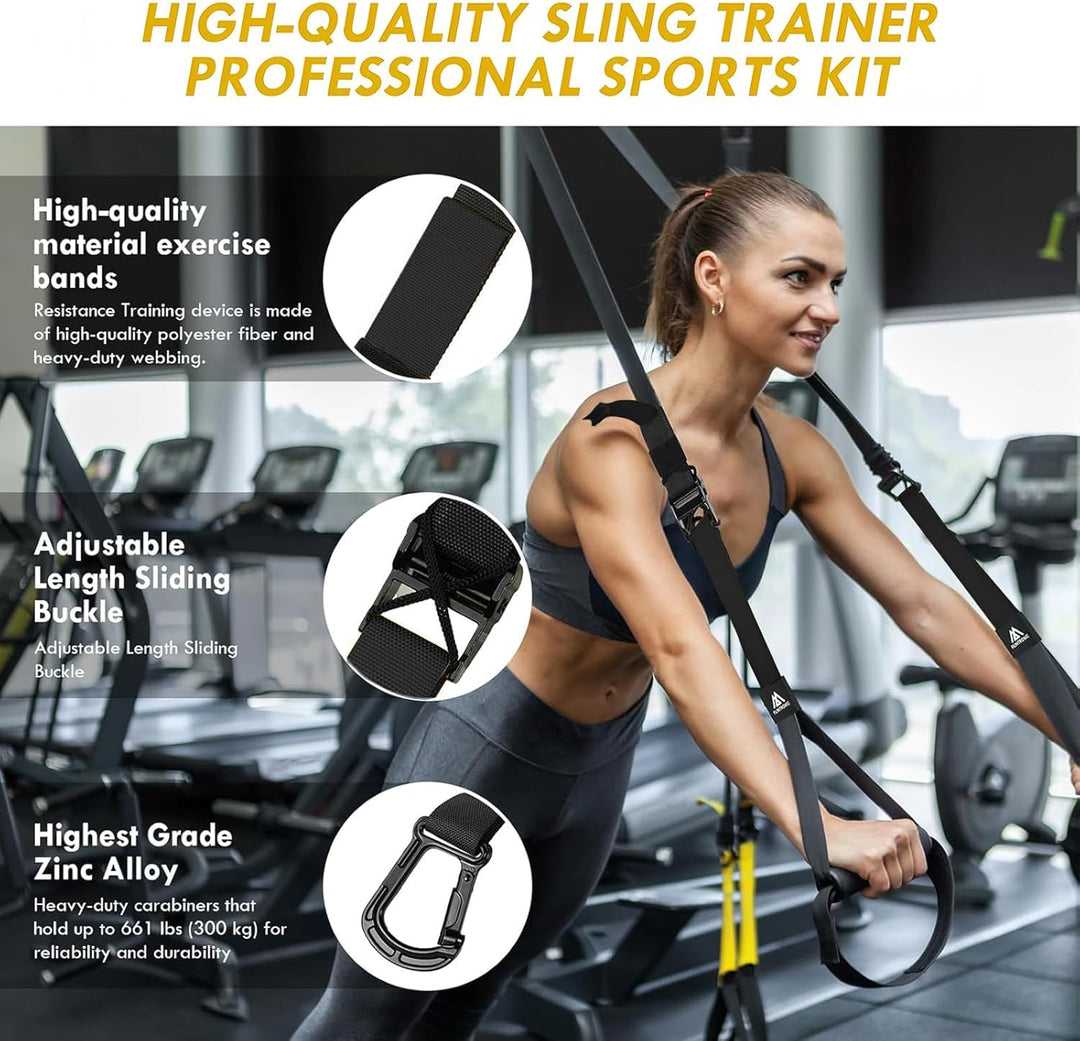 Flintronic Schlingentrainer, Sling Trainer Set für EIN Ganzkörpertraining, Schlingentrainer für Zuha