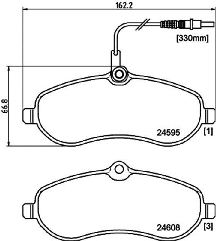 HELLA PAGID 8DB 355 013-411 Bremsbelagsatz - T1708 - Dicke/Stärke: 18.3mm - Bremssystem: Lucas - mit
