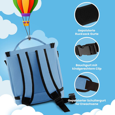 fridoli Kinderrucksack | Toniebox Tasche | blau | Akku Aufladen in der Tasche | bis zu 20 Toniefigur