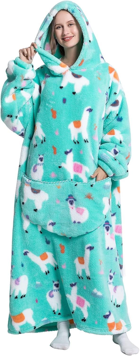 JOREAY Lange Hoodie Decke mit Ärmeln für Damen Herren, Kuschelig Deckenpullover, XXL Übergrosse Deck