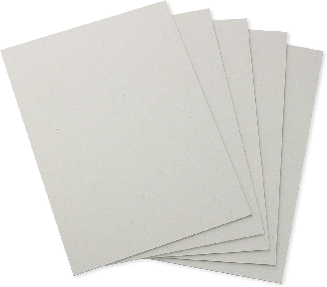 TATMOTIVE PREMIUM Buchbinderpappe 50 Stück DIN A4, 2mm 1260 g/qm Modellbaupappe, Bastelkarton, Graup