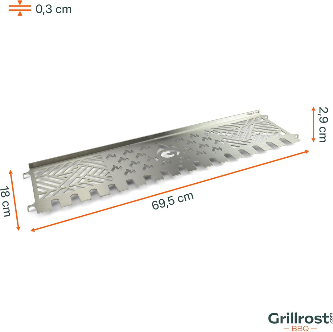 Grillrost.com Das Original Edelstahl Multistation | Warmhalterost für Burnhard Big Fred | mit Drumst