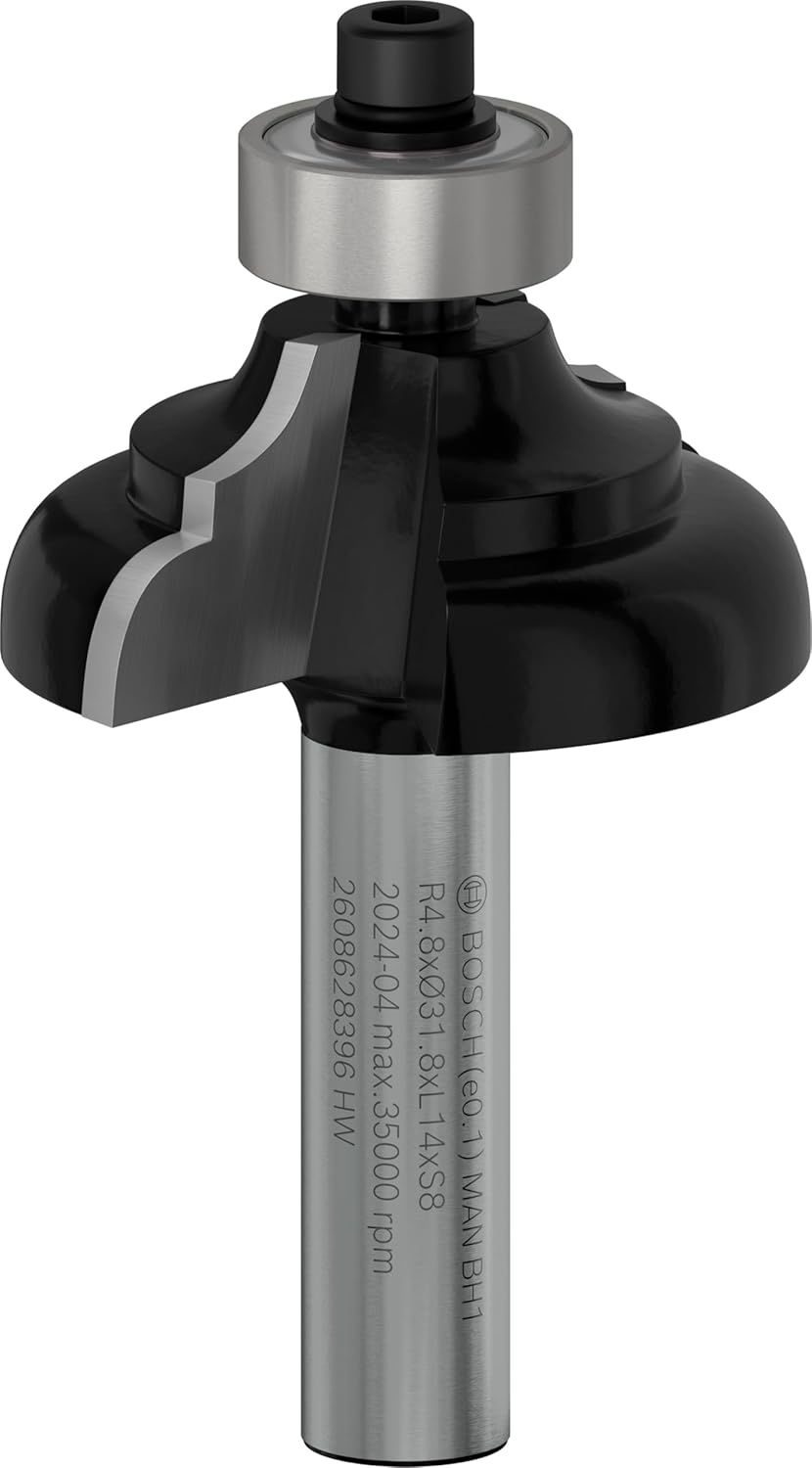 Bosch Professional 1x Kantenformfräser Standard for Wood (für Holz, Radius 4.8mm, Breite 9.6mm, Arbe