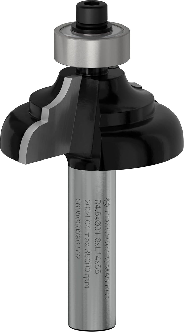 Bosch Professional 1x Kantenformfräser Standard for Wood (für Holz, Radius 4.8mm, Breite 9.6mm, Arbe