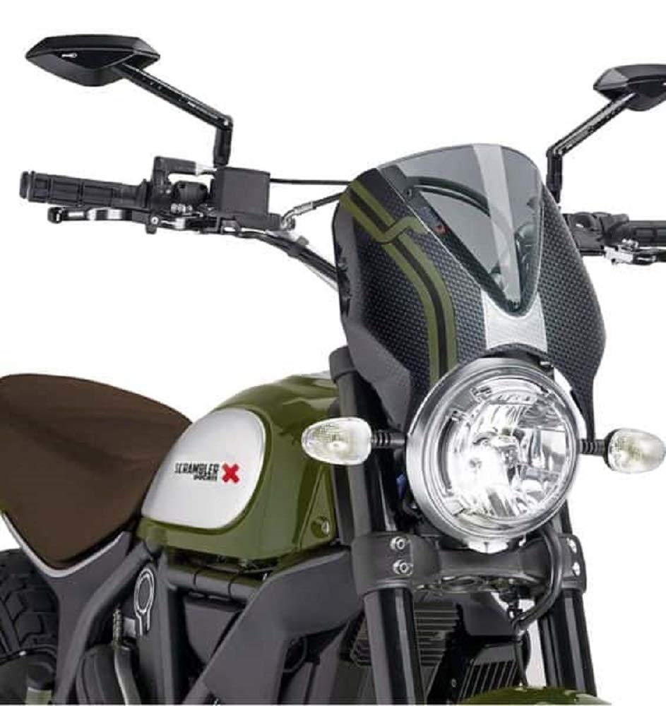 Puig Retrovision 7652W Icon/Classic/Full Throttle 15', Ducati Scrambler Sixty2 16'-19' Transparent,