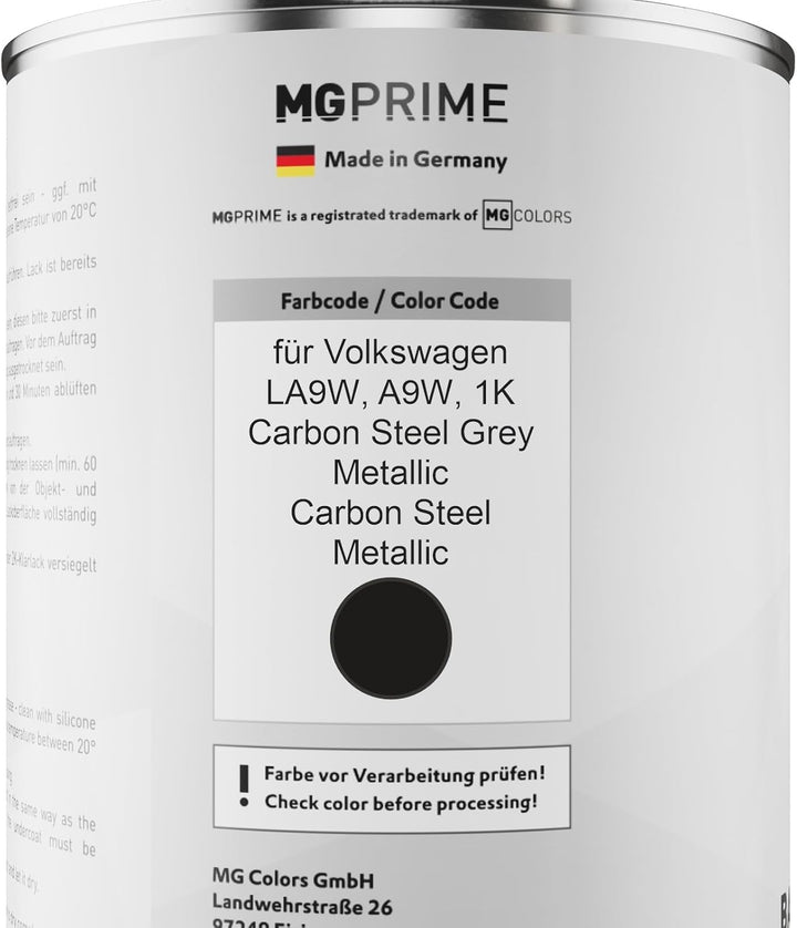 MG PRIME Autolack Dose Set für Volkswagen VW LA9W / 1K Carbon Steel Grey Metallic/Carbon Steel Metal