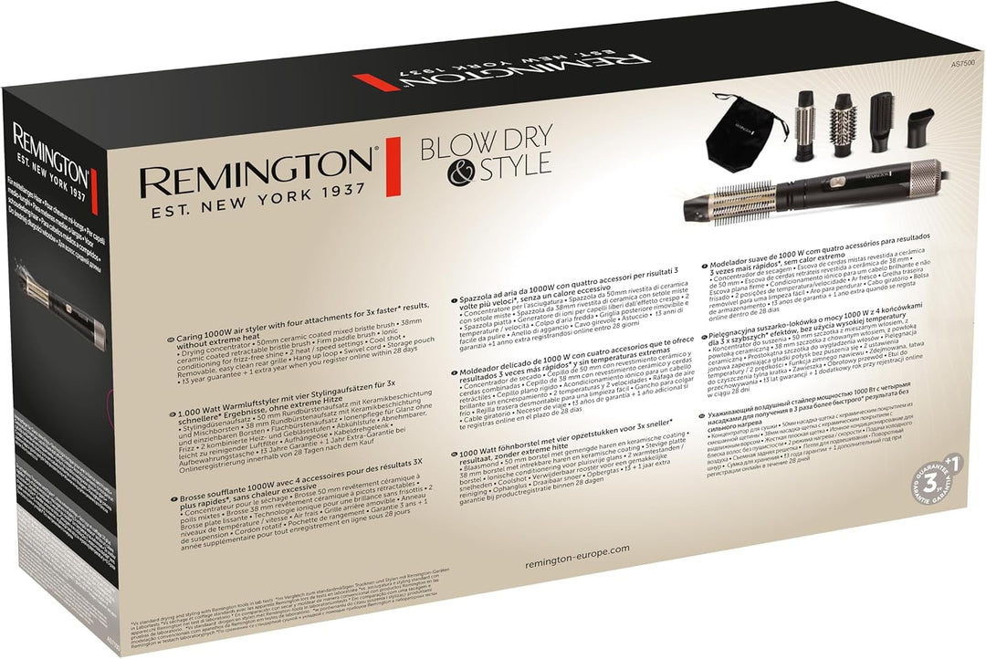 Remington Warmluftbürste [inkl. 4 Aufsätze: 38mm&amp;50mm Rundbürste, Stylingdüse, Flachbürste] Blow Dry