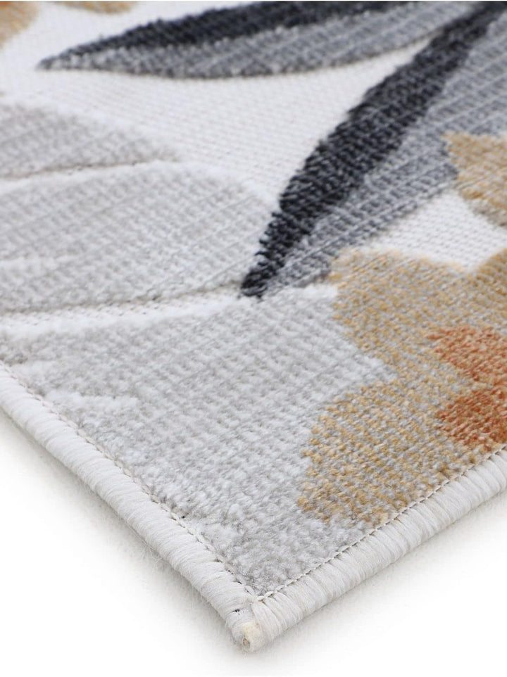 carpetfine In- und Outdoor Teppich Deja Rund Creme Ø 120 cm | Moderner Teppich Wetterfest für Balkon