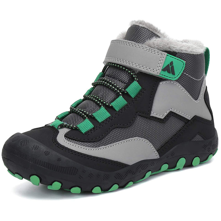 Mishansha Kinder Winterschuhe Gefüttert Winterstiefel für Jungen Mädchen Gr.24-38 26 EU Schwarz Grau