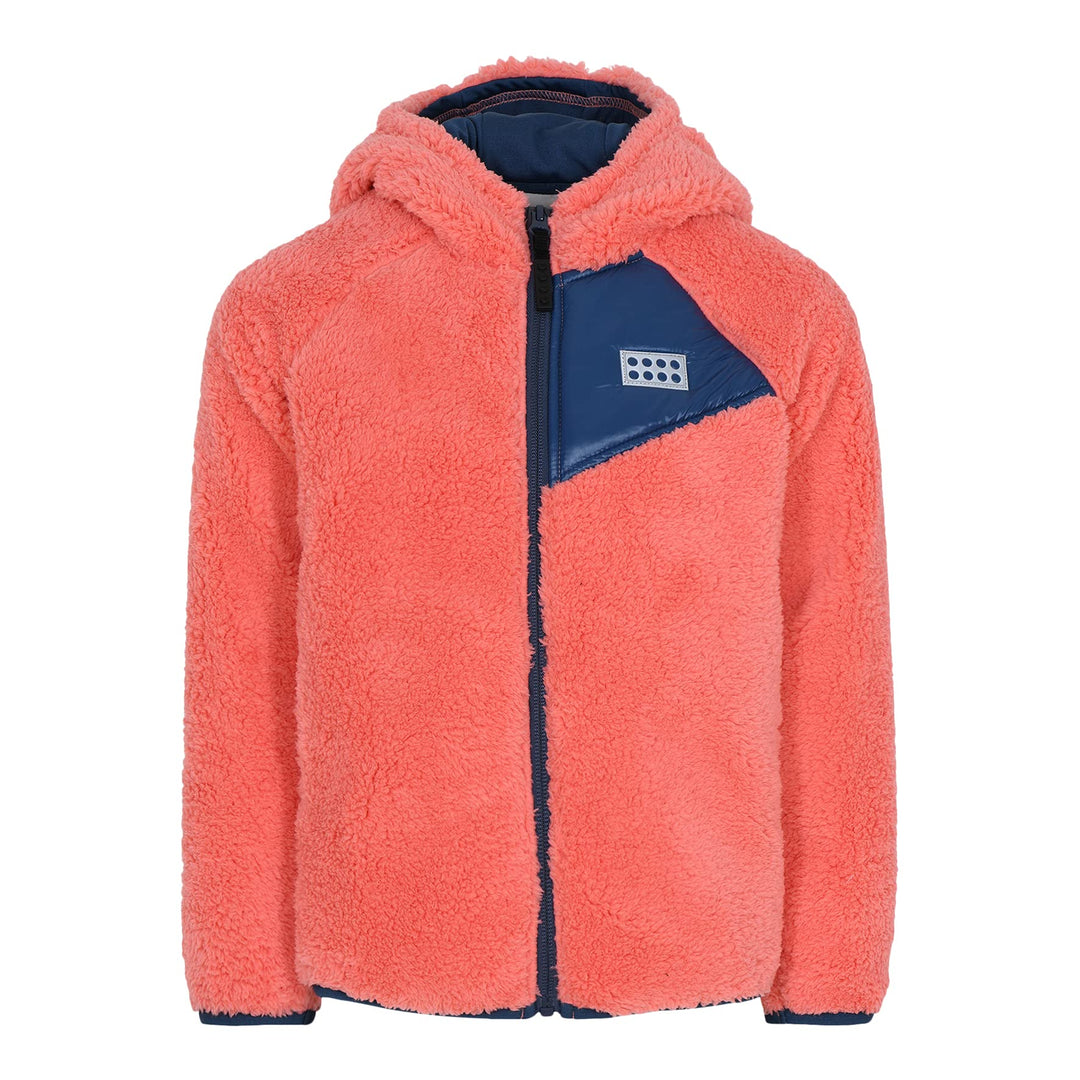 LEGO Mädchen Wear Teddy Kapuze und Taschen Fleece-Jacke 116 Peach, 116 Peach