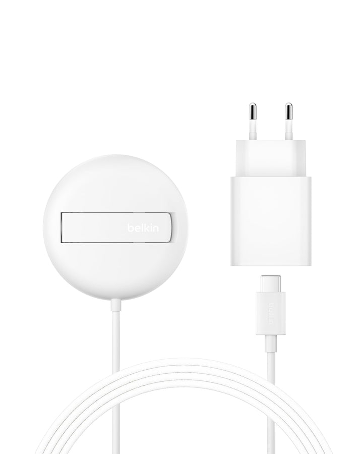 Belkin Magnetisches Kabelloses Ladegerät (15W) mit Ständer – zertifiziertes MagSafe Ladegerät, Qi2 L